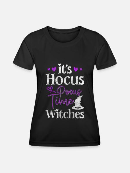 Hexerei Besen Zauberspruch Wicca - Frauen Funktions-T-Shirt - Schwarz
