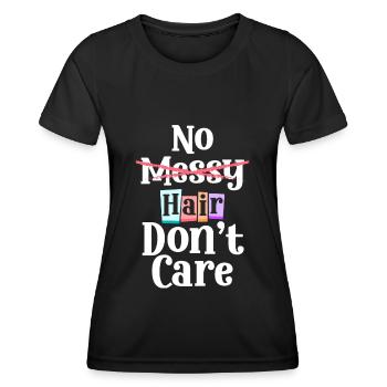 Glatze Platte Haarausfall Bart - Frauen Funktions-T-Shirt - Schwarz - Vorne - AI Model Female 172 light (172cm)