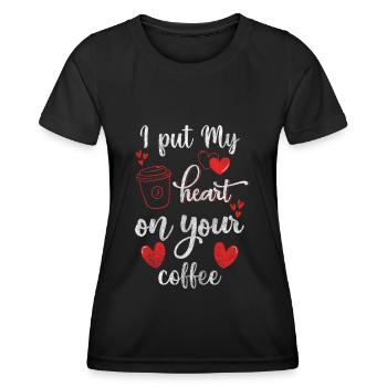Barkeeper Genießer Latte Macchiato Kaffeebohne - Frauen Funktions-T-Shirt - Schwarz - Vorne - AI Model Female 172 light (172cm)