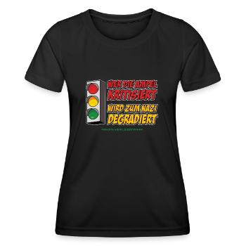 Qui critique le feu tricolore - T-shirt sport Femme - noir - Devant - AI Model Female 172 light (172cm)