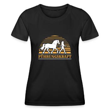 Führungskraft Pferd Geschenkidee Reiten Lustig - Frauen Funktions-T-Shirt - Schwarz - Vorne - AI Model Female 172 light (172cm)