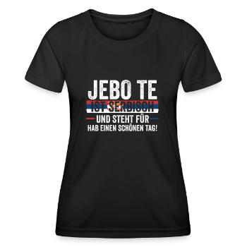 Serbe Serbe Serbie - T-shirt sport Femme - noir - Devant - AI Model Female 172 light (172cm)