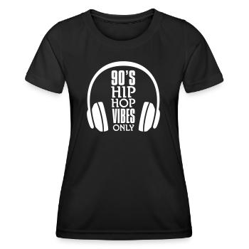 90`s Hip Hop Vibes Only Headphones - Women's Functional T-Shirt - black - Front - AI Model Female 172 light (172cm)