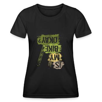 Cadeau de cycliste de vélo de descente VTT - T-shirt sport Femme - noir - Devant - AI Model Female 172 light (172cm)