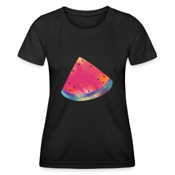 Bunte Wassermelone Sommer Lebensmittel - Frauen Funktions-T-Shirt - Schwarz - Vorne - AI Model Female 172 light (172cm)