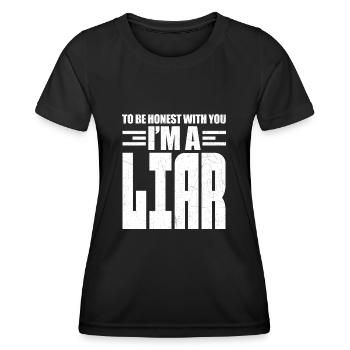 Pour être honnête, je suis un menteur - T-shirt sport Femme - noir - Devant - AI Model Female 172 light (172cm)