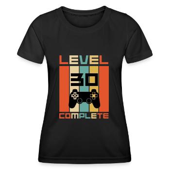 Niveau 30 Complet 30th Birthday Retro Gaming - T-shirt sport Femme - noir - Devant - AI Model Female 172 light (172cm)