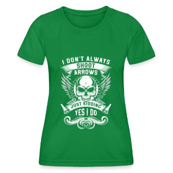 Bogenschießen Armbrust Treffer - Frauen Funktions-T-Shirt - Kelly Green - Vorne - AI Model Female 172 dark (172cm)