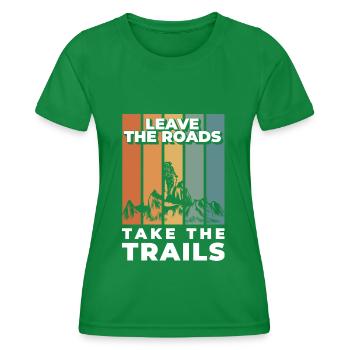 Climbing, Rocks, Nature, Sports - Women's Functional T-Shirt - kelly green - Front - AI Model Female 172 dark (172cm)