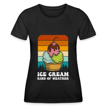 Eiscreme Creme Nachtisch Speiseeis - Frauen Funktions-T-Shirt - Schwarz - Vorne - AI Model Female 172 light (172cm)