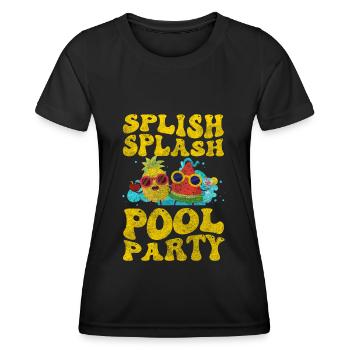Fête au bord de la piscine Loisirs Alcool - T-shirt sport Femme - noir - Devant - AI Model Female 172 light (172cm)