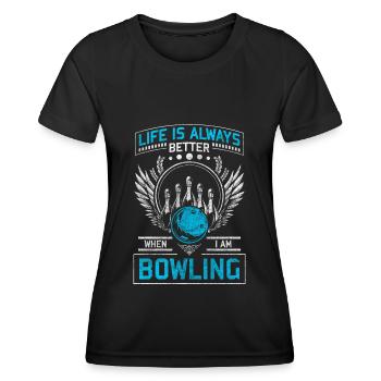 Bowling Pin Sieger Bowling Verein - Frauen Funktions-T-Shirt - Schwarz - Vorne - AI Model Female 172 light (172cm)