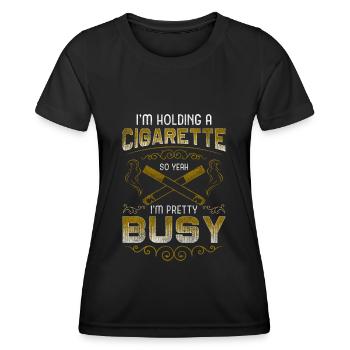 Zigarette Zigarre Dampfen Schachtel - Frauen Funktions-T-Shirt - Schwarz - Vorne - AI Model Female 172 light (172cm)