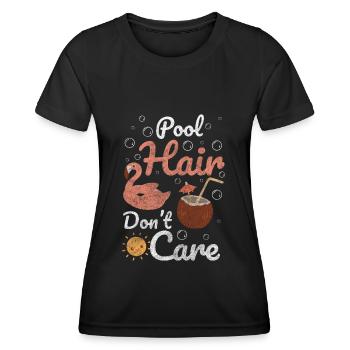 Schwimmer Schwimmbecken Hobby Freibad - Frauen Funktions-T-Shirt - Schwarz - Vorne - AI Model Female 172 light (172cm)