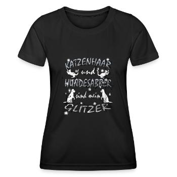 tmfa katzenhaar tier hundehaar tierfreund glitzer - Frauen Funktions-T-Shirt - Schwarz - Vorne - AI Model Female 172 light (172cm)