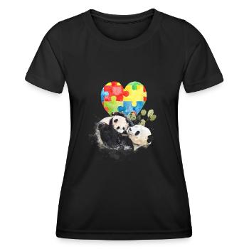 Panda Bunt Autismus Anders sein - Frauen Funktions-T-Shirt - Schwarz - Vorne - AI Model Female 172 light (172cm)