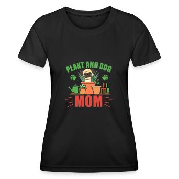 Plant an dog mom plantes Mops jardin - T-shirt sport Femme - noir - Devant - AI Model Female 172 light (172cm)