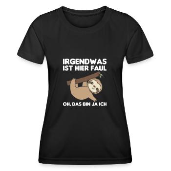 Faultier lustiger Spruch entspannt Tier - Frauen Funktions-T-Shirt - Schwarz - Vorne - AI Model Female 172 light (172cm)