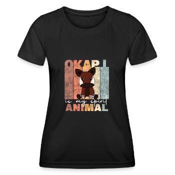 Okapi is my spirit animal - okapis sind süße Tiere - Frauen Funktions-T-Shirt - Schwarz - Vorne - AI Model Female 172 light (172cm)