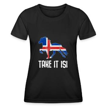 Isi Islandpferd Poney Island cheval sort cadeau - T-shirt sport Femme - noir - Devant - AI Model Female 172 light (172cm)
