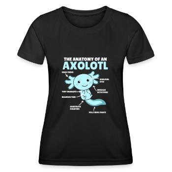 Axolotl Explanation Anatomy of an Axolotl - Women's Functional T-Shirt - black - Front - AI Model Female 172 light (172cm)
