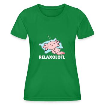 Relaxolotl Axolotl Amants animaux doux relaxer - T-shirt sport Femme - vert - Devant - AI Model Female 172 dark (172cm)
