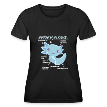 Axolotl Explication Anatomie d’un Axolotl - T-shirt sport Femme - noir - Devant - AI Model Female 172 light (172cm)