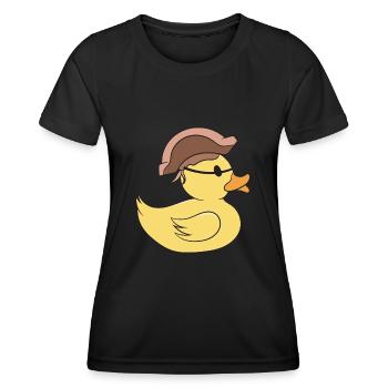 Pirate Rubber Duck Caribbean Buccaneer Duckie Boy - Women's Functional T-Shirt - black - Front - AI Model Female 172 light (172cm)