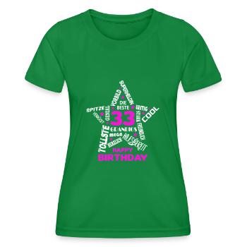 Geburtstag Frau 33 Happy Birthday Wife Women Best - Frauen Funktions-T-Shirt - Kelly Green - Vorne - AI Model Female 172 dark (172cm)