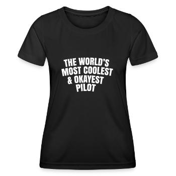 World's most coolest and okayest pilot - Women's Functional T-Shirt - black - Front - AI Model Female 172 light (172cm)