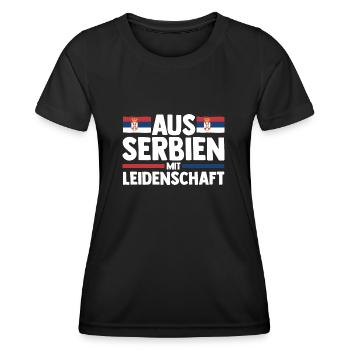 Serbe Serbe Serbie - T-shirt sport Femme - noir - Devant - AI Model Female 172 light (172cm)