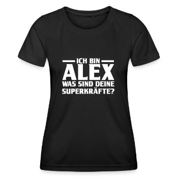 Alexander Alexandra Alexa Alex - Frauen Funktions-T-Shirt - Schwarz - Vorne - AI Model Female 172 light (172cm)
