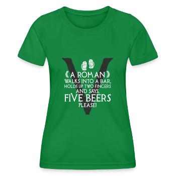 Un Romain commande cinq bières - T-shirt sport Femme - vert - Devant - AI Model Female 172 dark (172cm)