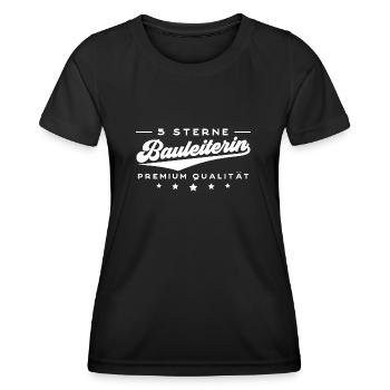 Bauaufsicht 5 Sterne Bauleiterin - Frauen Funktions-T-Shirt - Schwarz - Vorne - AI Model Female 172 light (172cm)
