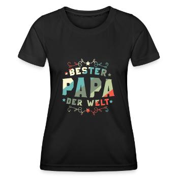 Bester Papa Der Welt Bester Papa - Frauen Funktions-T-Shirt - Schwarz - Vorne - AI Model Female 172 light (172cm)