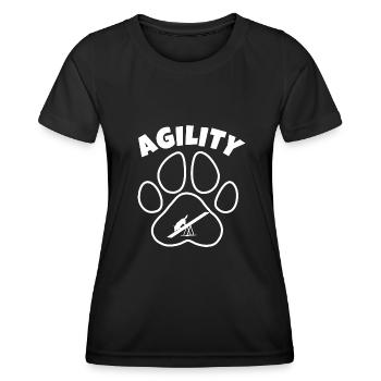 Agility Hundesport - Frauen Funktions-T-Shirt - Schwarz - Vorne - AI Model Female 172 light (172cm)