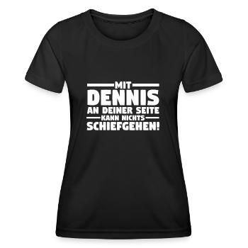 Vorname Dennis - Frauen Funktions-T-Shirt - Schwarz - Vorne - AI Model Female 172 light (172cm)