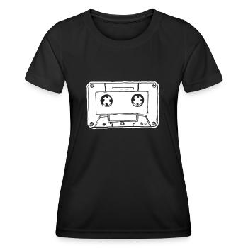 Cassette de musique Cassette audio - T-shirt sport Femme - noir - Devant - AI Model Female 172 light (172cm)