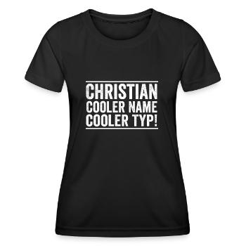 Vorname Chris Christian - Frauen Funktions-T-Shirt - Schwarz - Vorne - AI Model Female 172 light (172cm)