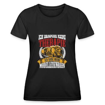 Modelleisenbahn Geschenk für Modelleisenbahner - Frauen Funktions-T-Shirt - Schwarz - Vorne - AI Model Female 172 light (172cm)
