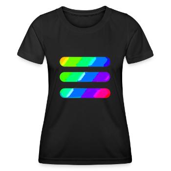 Lignes | Lignes ondulées | symboles | Modèle - T-shirt sport Femme - noir - Devant - AI Model Female 172 light (172cm)