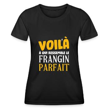 Voila Le Frangin Parfait Humour Famille Futur - T-shirt sport Femme - noir - Devant - AI Model Female 172 light (172cm)