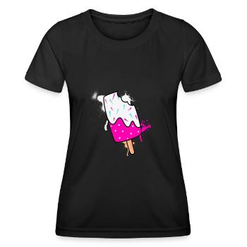 Eiscreme - Frauen Funktions-T-Shirt - Schwarz - Vorne - AI Model Female 172 light (172cm)