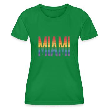 Miami - Logo de la ville queer cool - T-shirt sport Femme - vert - Devant - AI Model Female 172 dark (172cm)