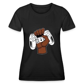 Gaming Controller - Women's Functional T-Shirt - black - Front - AI Model Female 172 light (172cm)