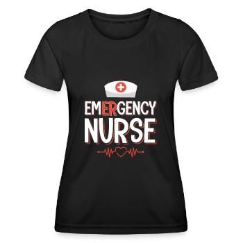Infirmière infirmière - T-shirt sport Femme - noir - Devant - AI Model Female 172 light (172cm)