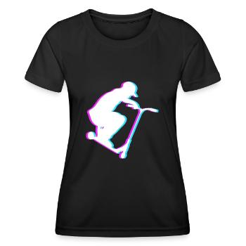Cooles Stunt Scooter Tretroller Skater Geschenk - Frauen Funktions-T-Shirt - Schwarz - Vorne - AI Model Female 172 light (172cm)