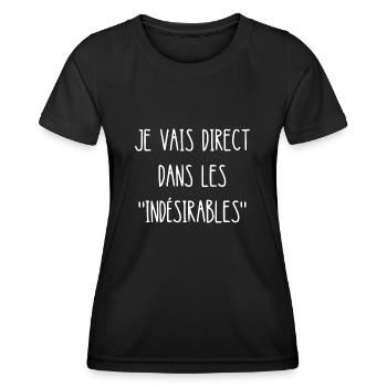 je vais direct dans les indésirables - T-shirt sport Femme - noir - Devant - AI Model Female 172 light (172cm)