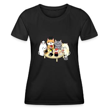 Cat Sushi - Women's Functional T-Shirt - black - Front - AI Model Female 172 light (172cm)
