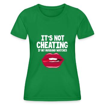 Ce n’est pas tricher si mon mari regarde - T-shirt sport Femme - vert - Devant - AI Model Female 172 dark (172cm)